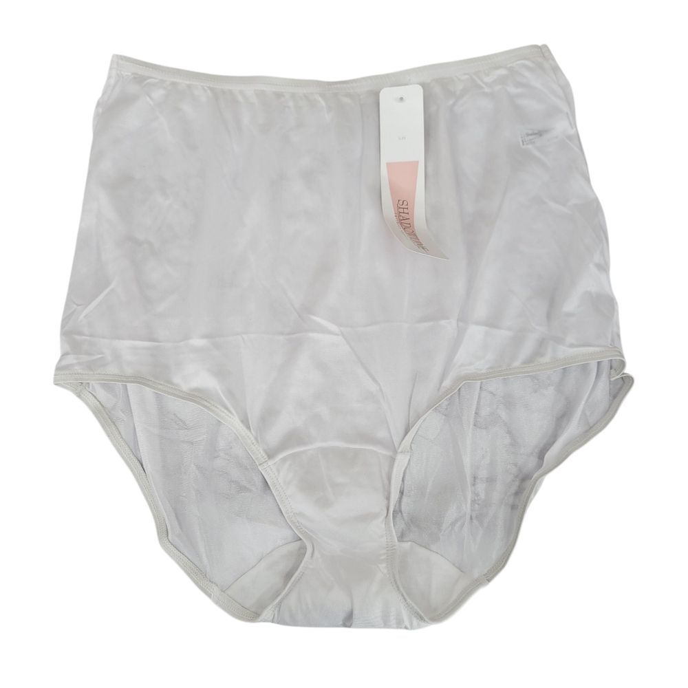 Shadowline 17032 Vintage 90s Women's White High Waist Full Briefs Panty